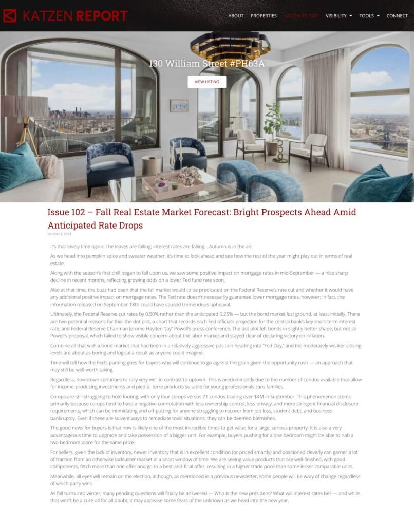 Issue 102 – Fall Real Estate Market Forecast - Bright Prospects Ahead Amid Anticipated Rate Drops