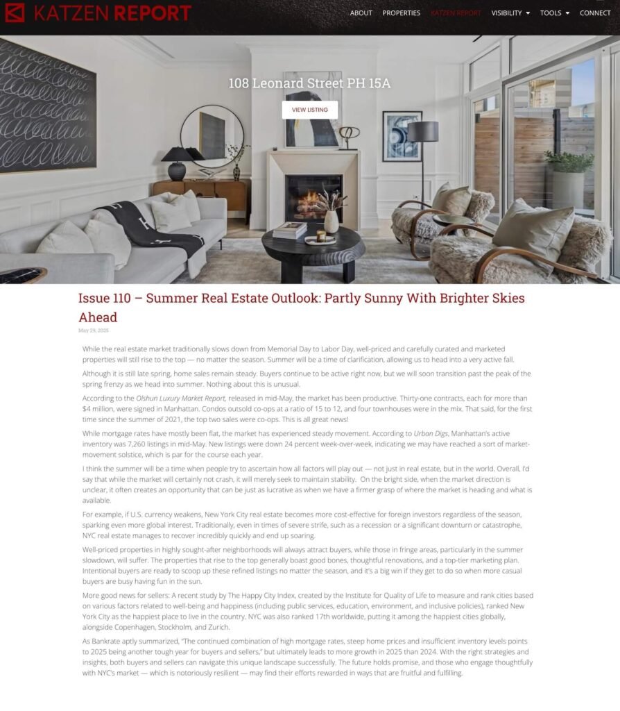 Issue 110 - Summer Real Estate Outlook - Partly Sunny with Brighter Skies Ahead